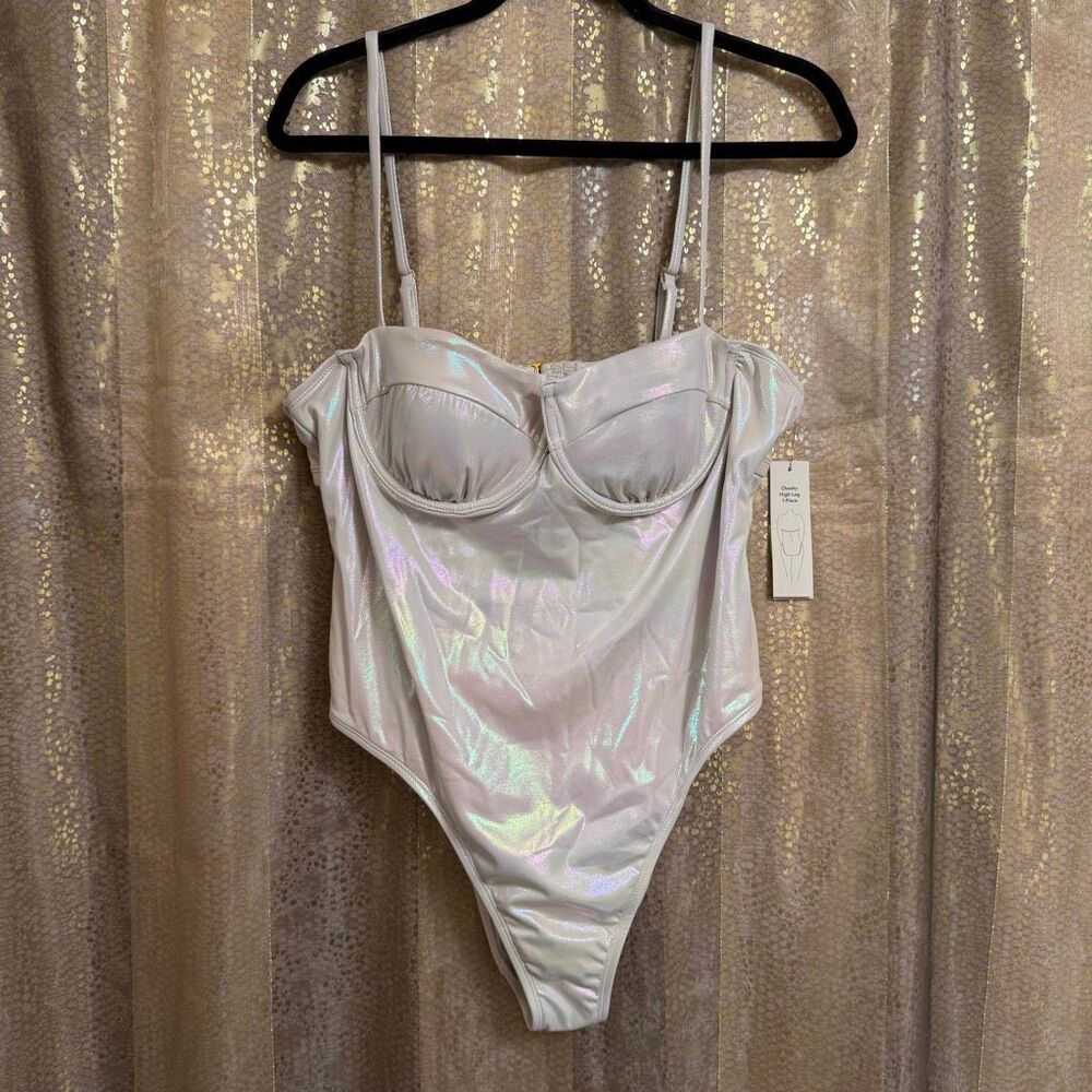 No Boundaries Iridescent Shimmer One Piece Swimsuit Juniors XXL NWT